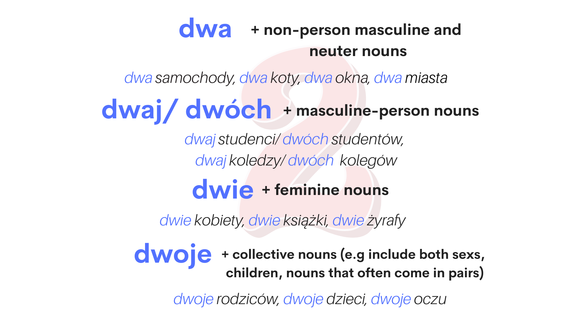 DWIE KAWY,PIĘĆ KAW -NUMERALS IN SYNTACTIC CONSTRUCTIONS